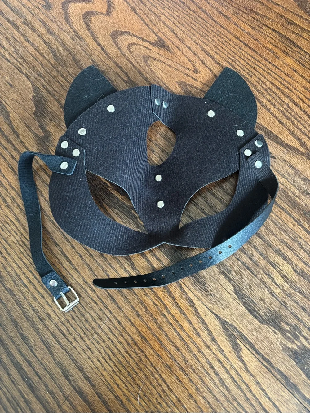 Black Leather Cat Mask